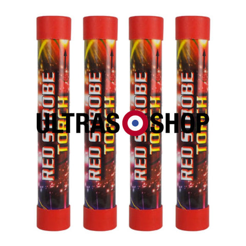 4 x Torche à main stroboscope rouge